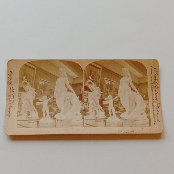 ANTIQUE Stereograph Card Strohmeyer & Wyman Publishers New York N.Y Cleopatra - Picture 1 of 5